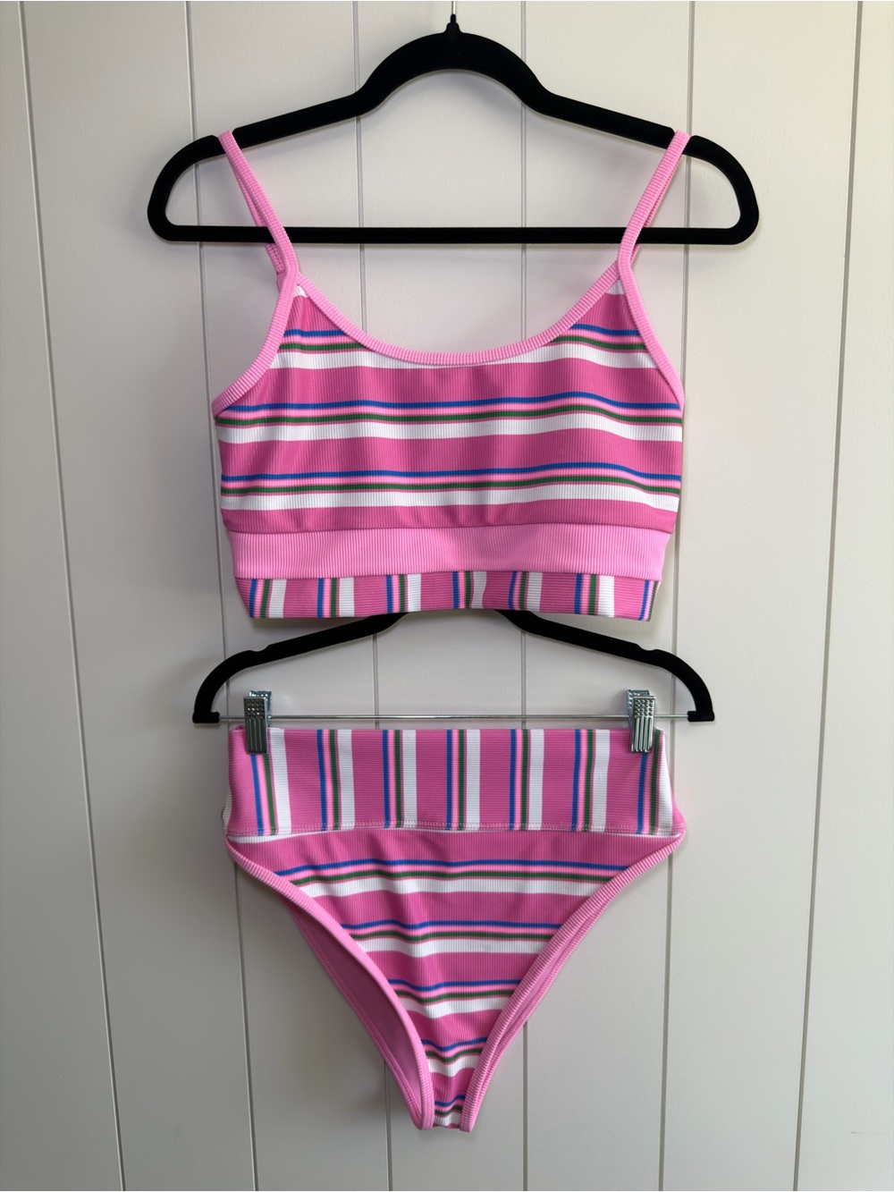 Beach Riot Pink Striped Bikini Set